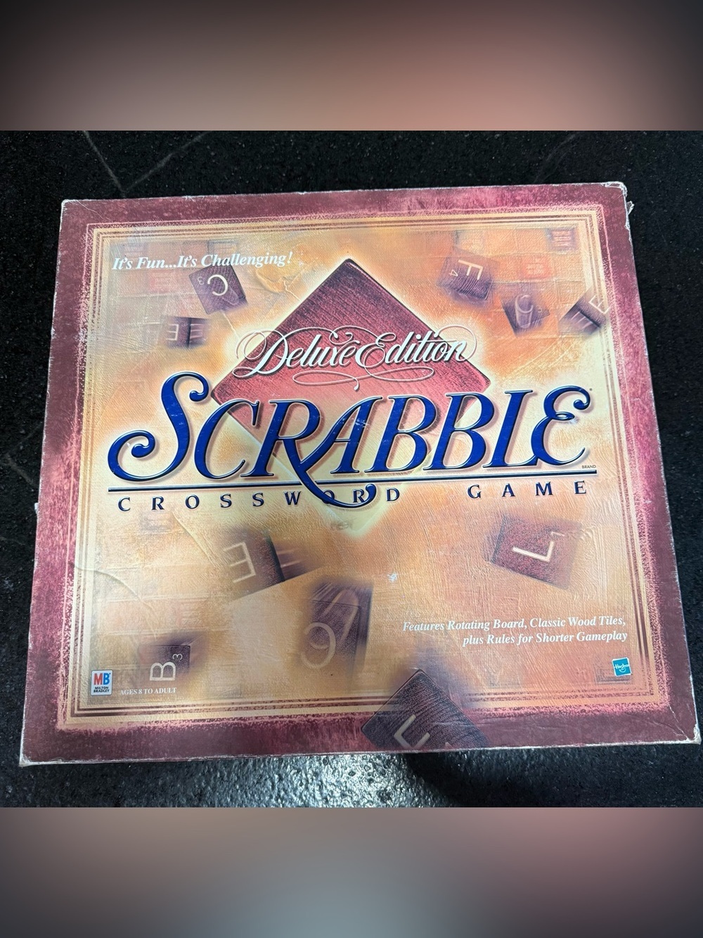 Hasbro Deluxe Edition Scrabble Crossword Game - Burgundy and Gold